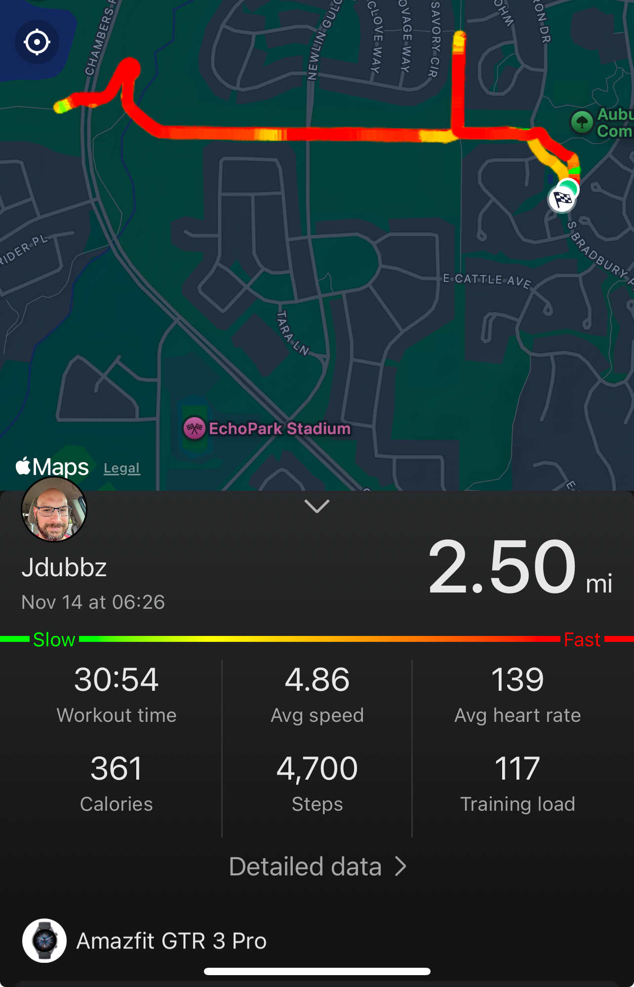 Zepp Workout: 2.5mi Run
